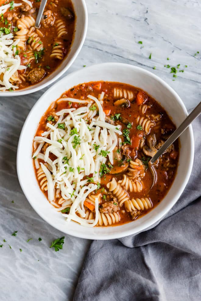 Slow Cooker Lasagna Soup from Culinary Hill on foodiecrush.com