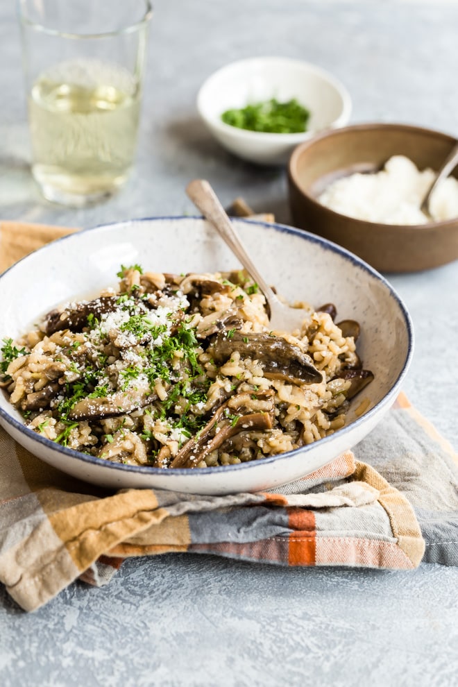 Nutty and rich in flavor, Wild Mushroom Risotto is a dish that is more than worth the effort you'll put into it at the stove. I adore a super creamy risotto, and this recipe is just that, made even more luscious with an assortment of tender, earthy wild mushrooms. You'll savor each bite, I promise.