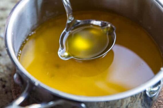 Learn how to make clarified butter, an easy process that removes the water and milk solids from whole butter. Use it for Hollandaise and many other recipes.