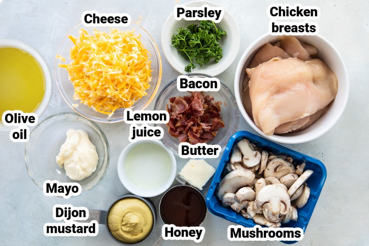 Labeled ingredients for Alice Springs Chicken.