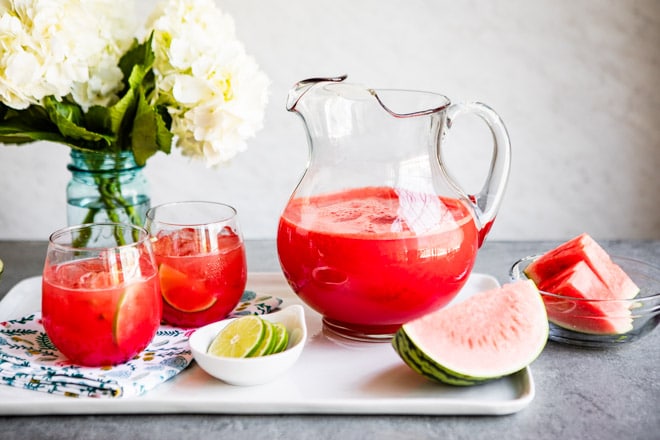 Pretty, pink, and refreshingly sweet, Watermelon Agua Fresca makes drinking water feel like a party! The watermelon version is perfect during the summer months when watermelon is in peak season. Low in calories and high in flavor, you’ll feel like you’re on vacation with every sip!