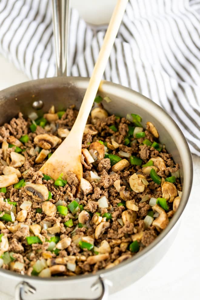 Philly Cheesesteak Sloppy Joes combines two family favorites into one crazy delicious sandwich you’ll be asked (begged) to make on a regular basis. It’s lightning-fast to make in a skillet or crockpot, and is a sure thing with kids and adults alike.