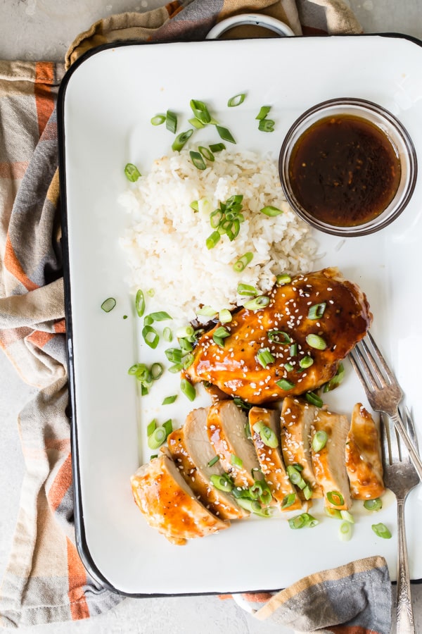At the end of a crazy day, it's comforting to know that Honey Garlic Chicken for dinner is less than an hour away. Served with fluffy rice or some steamed broccoli, it's a chicken recipe you'll make again and again out of ingredients you already have in your pantry.