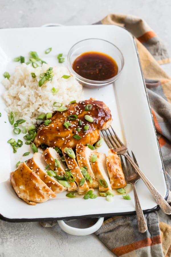 At the end of a crazy day, it's comforting to know that Honey Garlic Chicken for dinner is less than an hour away. Served with fluffy rice or some steamed broccoli, it's a chicken recipe you'll make again and again out of ingredients you already have in your pantry.