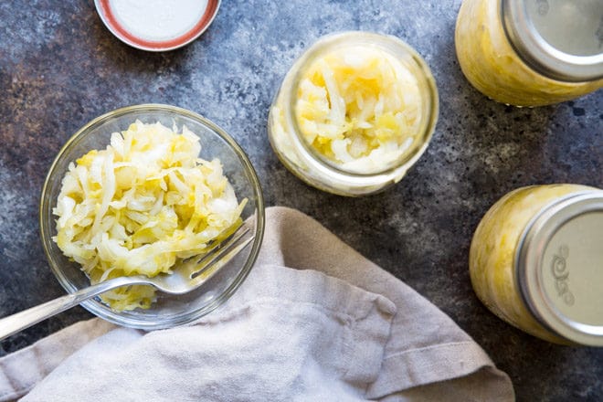 Tangy, crunchy, and oh, so good for you, here’s How to Make Sauerkraut the old-fashioned way. All you need is salt, cabbage, and time; you’ll be thrilled with just how delicious and easy it is.