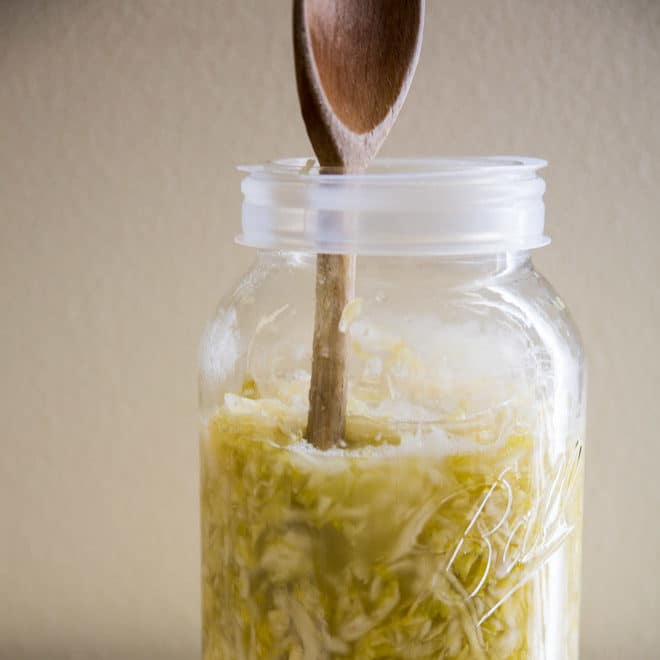 Tangy, crunchy, and oh, so good for you, here’s How to Make Sauerkraut the old-fashioned way. All you need is salt, cabbage, and time; you’ll be thrilled with just how delicious and easy it is.
