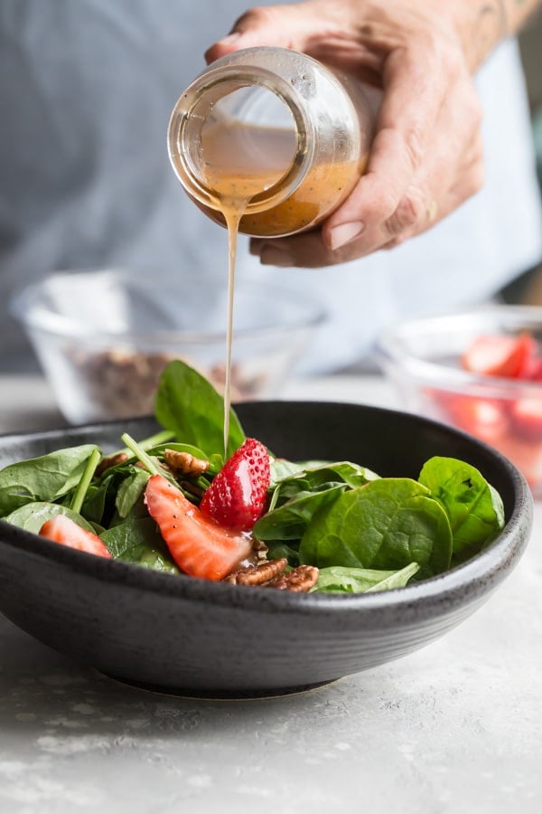 Healthy is anything but dull when there’s a giant Strawberry Spinach Salad with Poppyseed Dressing waiting for lunch. It’s colorful, naturally sweet, and as wonderful as it gets.
