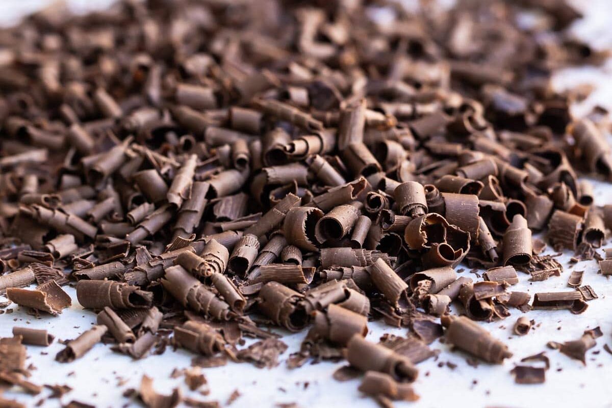 A pile of chocolate curls.