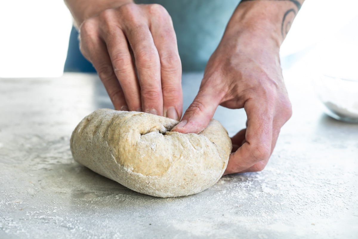 Light bread dough for marble rye bread.