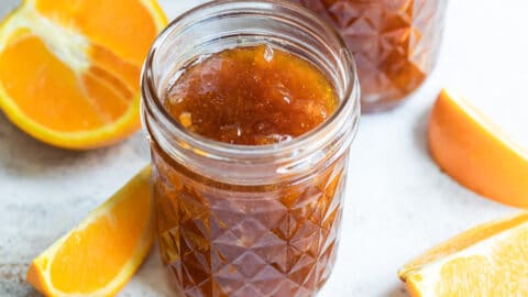 3 jars of homemade orange marmalade.