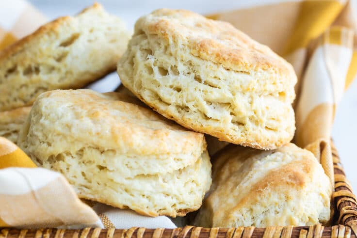 A basket of homemade biscuits.