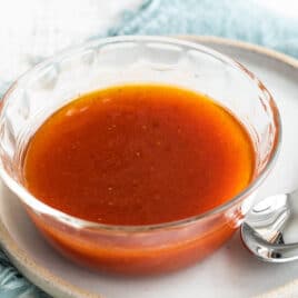 A bowl of homemade French dressing.