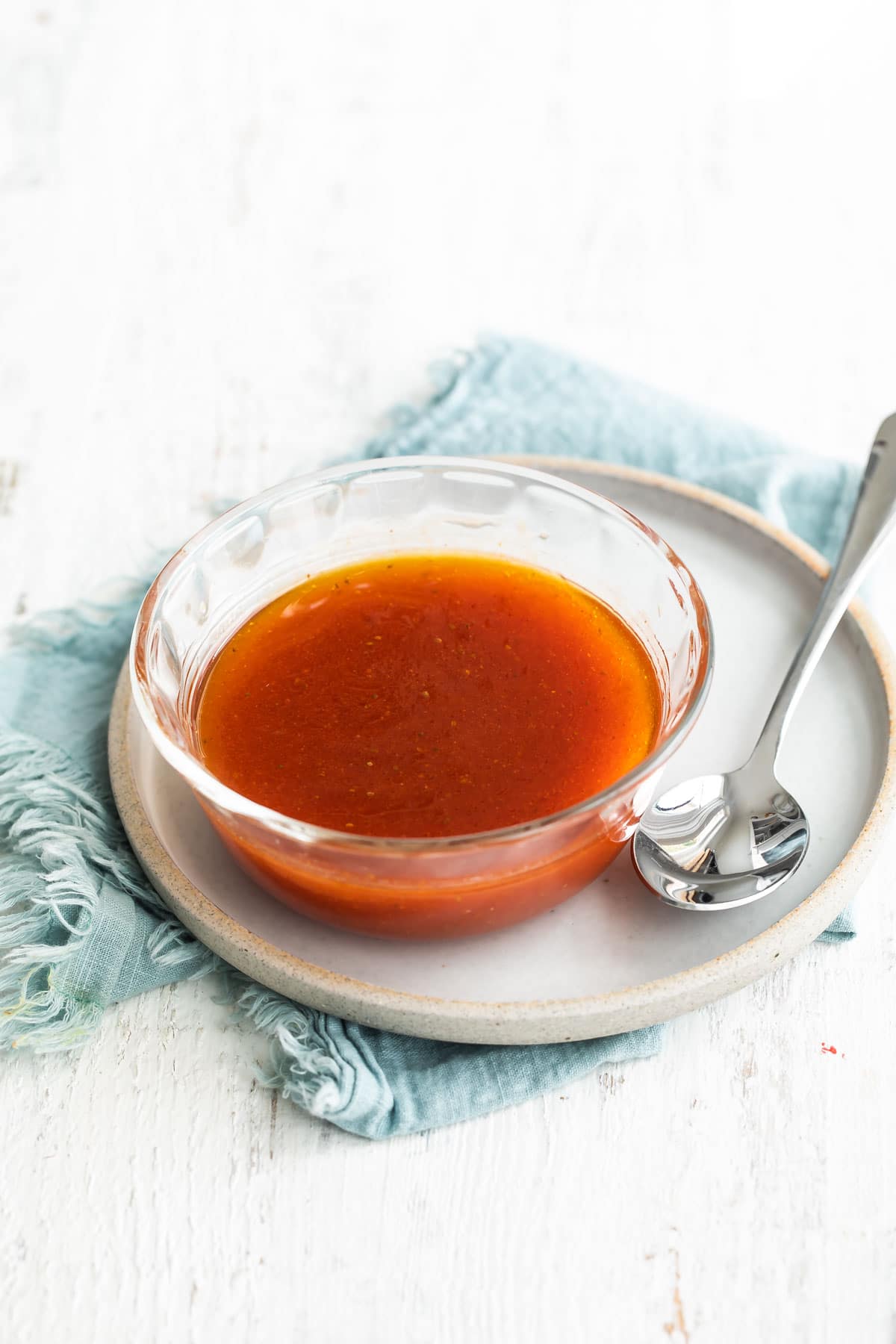 A bowl of homemade French dressing.