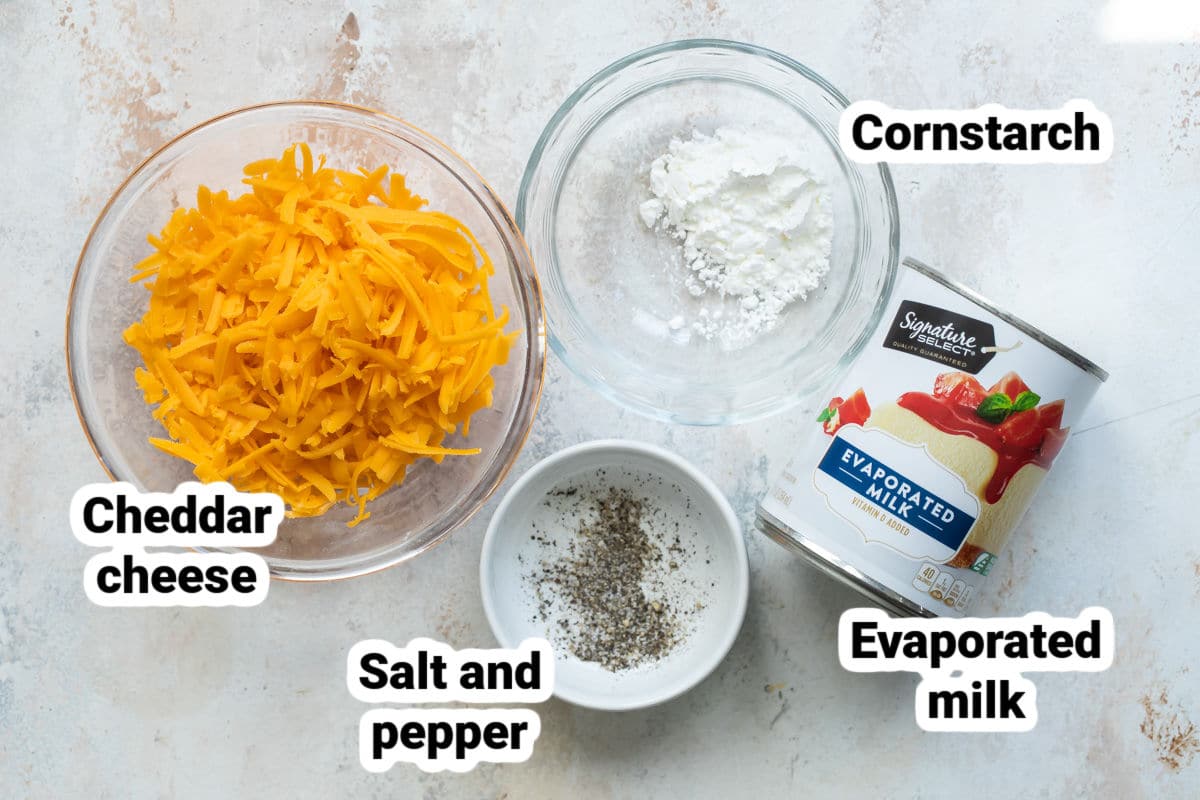 Ingredients for cheese sauce.