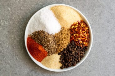 Montreal Steak Seasoning spices on a plate.