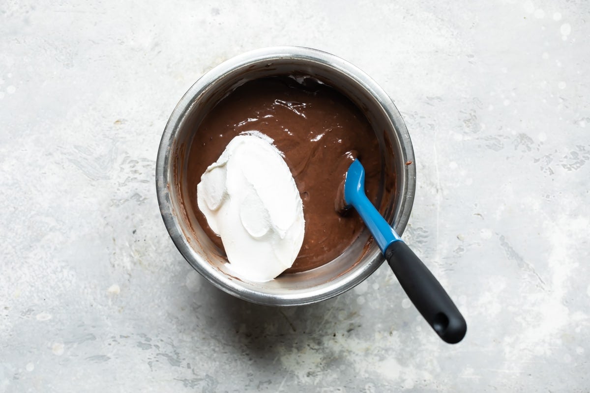 A chocolate pudding layer for building an Oreo brownie trifle.