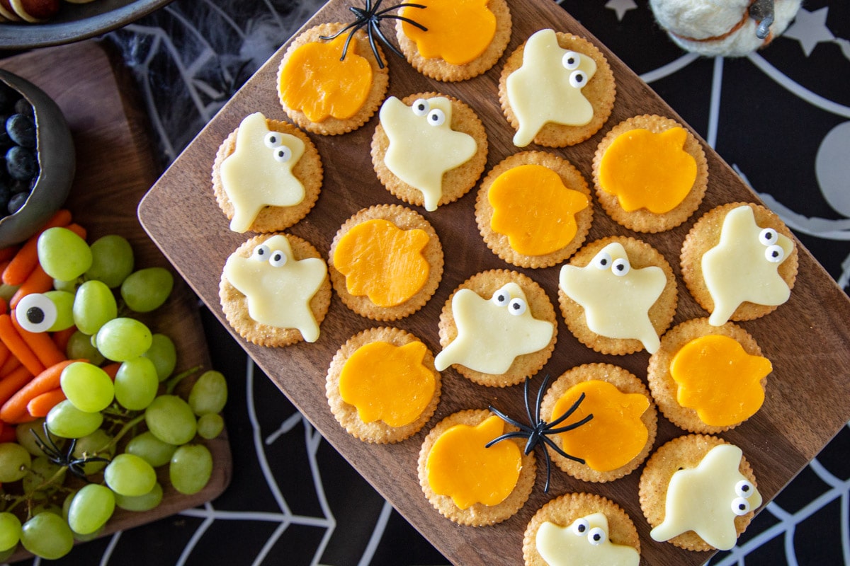 A Halloween party version of cheese and crackers.