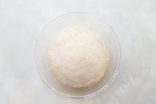 No knead bread dough after rising.