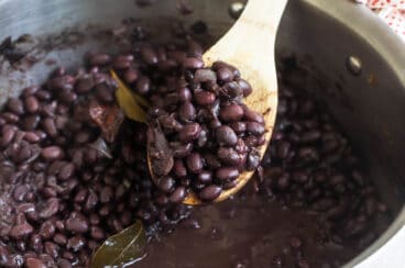 A pot of Chipotle copycat black beans.