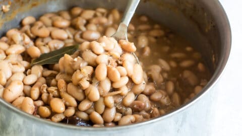 A large pot of Chipotle copycat pinto beans.