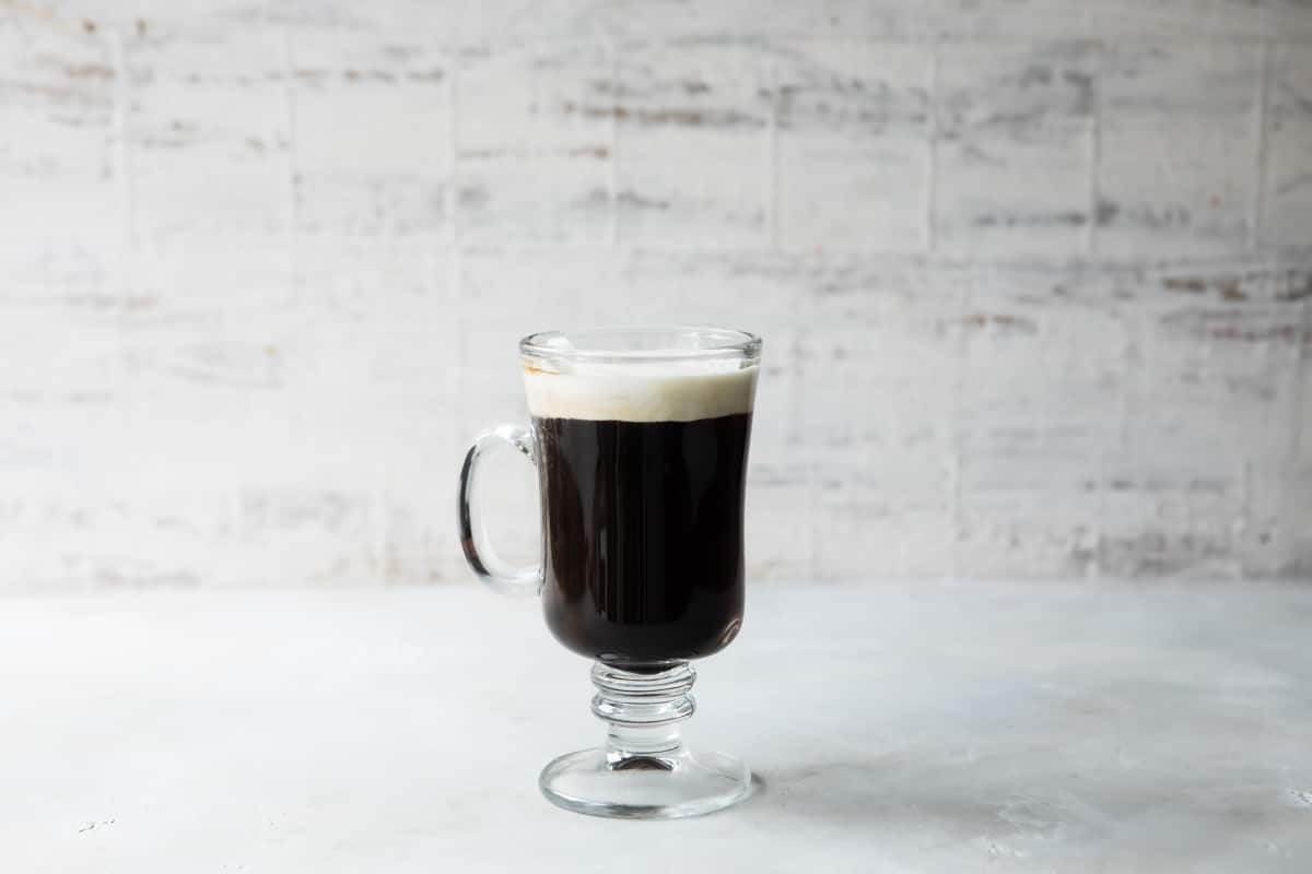 A glass of Irish Coffee.