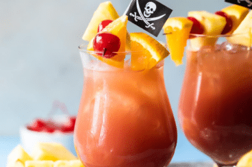 Two glasses of pirate punch.