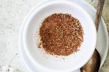 Pork spice blend in a small bowl.