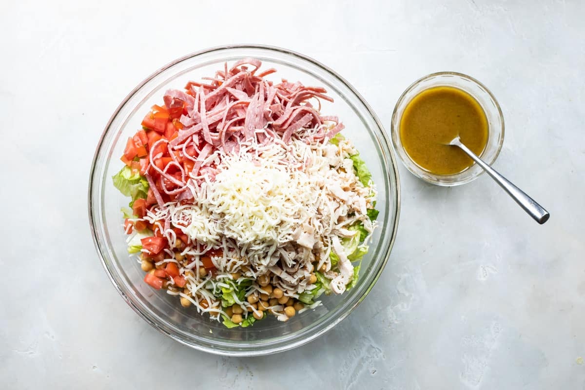A bowl of Italian chopped salad, a CPK Copycat.