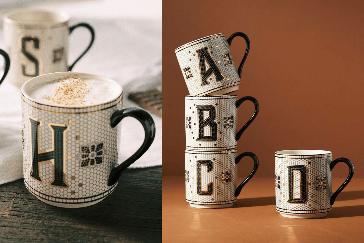 Best cooking gifts: Anthropologie monogram mug