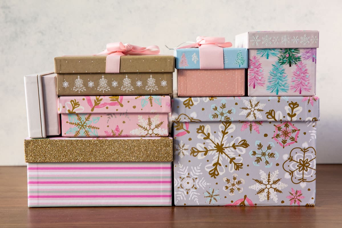 Examples of gift boxes from Home Goods 