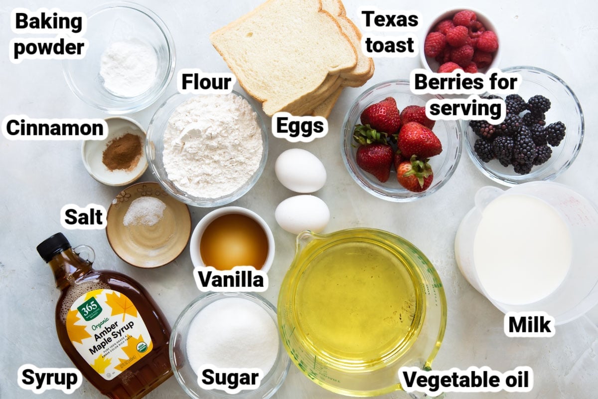 Labeled ingredients for French Toast Sticks.