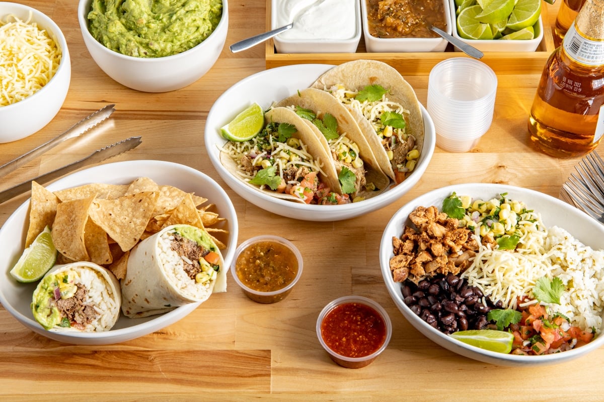 A table with Chipotle copycat food.