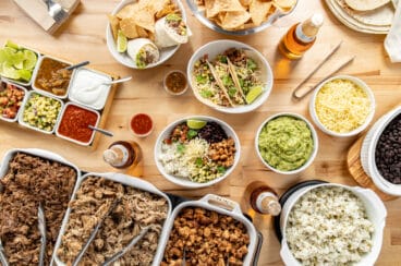 A table with Chipotle copycat food.