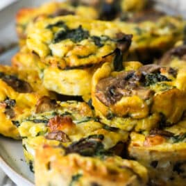 Egg muffins on a plate.