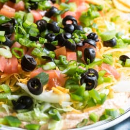 Easy Taco Dip on a platter.