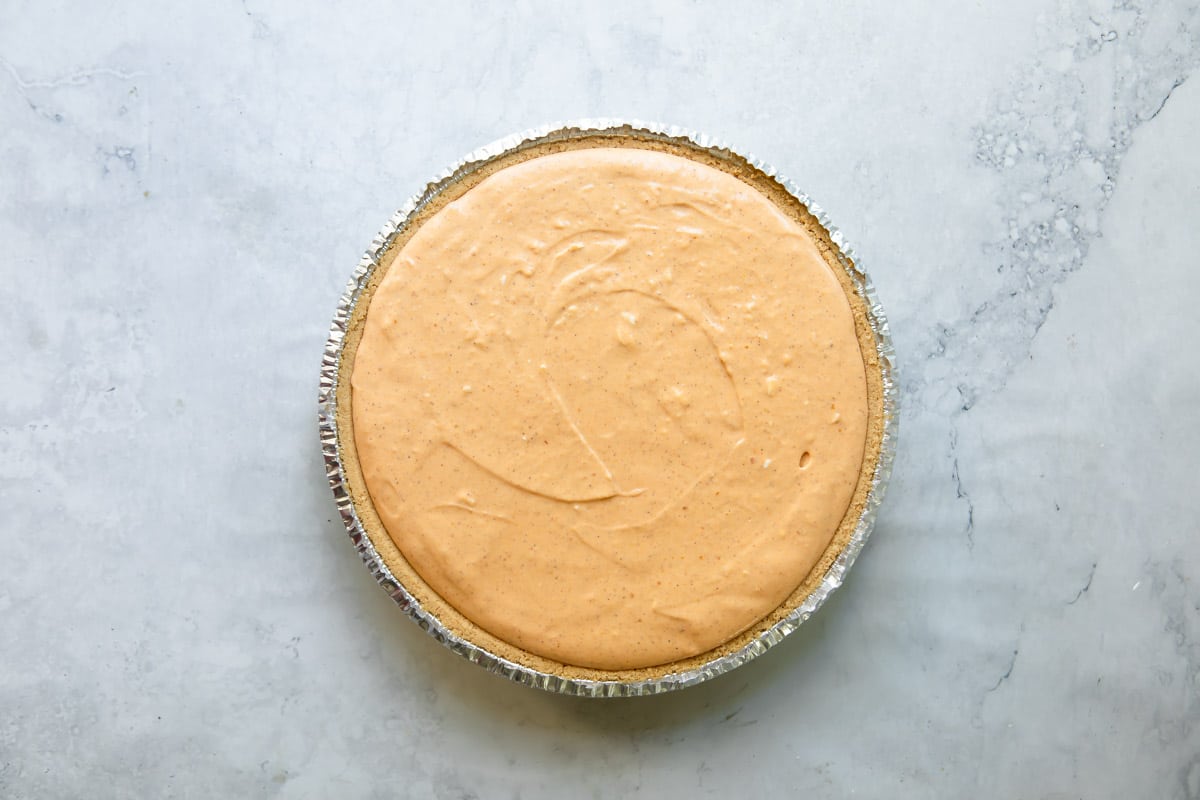 A no-bake pumpkin cheesecake.